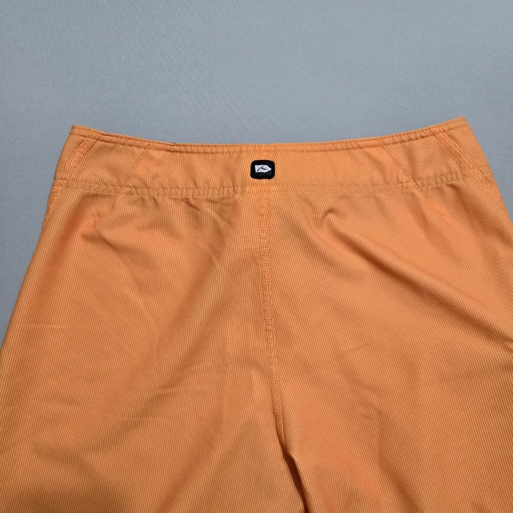 Rusty Board‎ Shorts Mens 30 Orange Pinstripe Cargo Pocket Swim Trunks R14106402